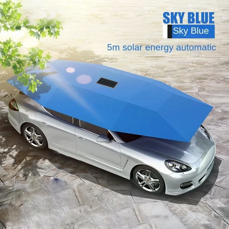 4.6/5.0M Solar Energy Fully Automatic Mobile Car Shed Sun Umbrella Protection Sunshade Folding Umbrella Cover Hail Prevention