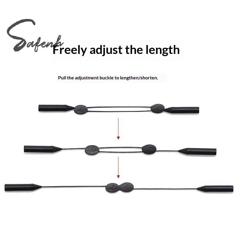 Glasses Strap With Storage Box Ear Hook Adjustable Anti Slip Eyeglass Lanyard For Sports Running Cycling