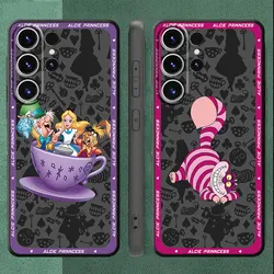 Custodia per telefono Disney Alice nel paese delle meraviglie per Samsung Galaxy S24 Ultra S22 Plus S21 FE S21 5G S23 Ultra S20 TPU Soft Cover