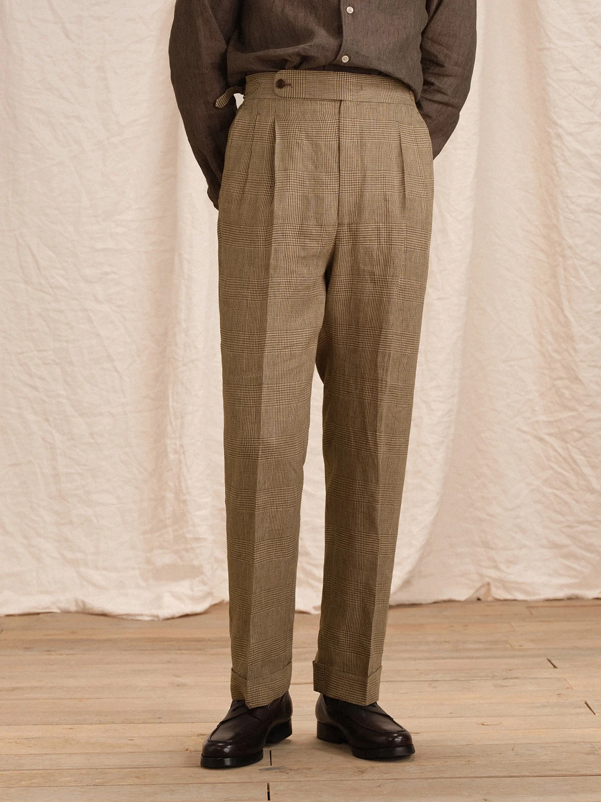 

Мужские льняные брюки CULTUM в итальянском неаполитанском стиле, прямые, в стиле Old Money, для бизнеса и повседневной носки, весенний сезон