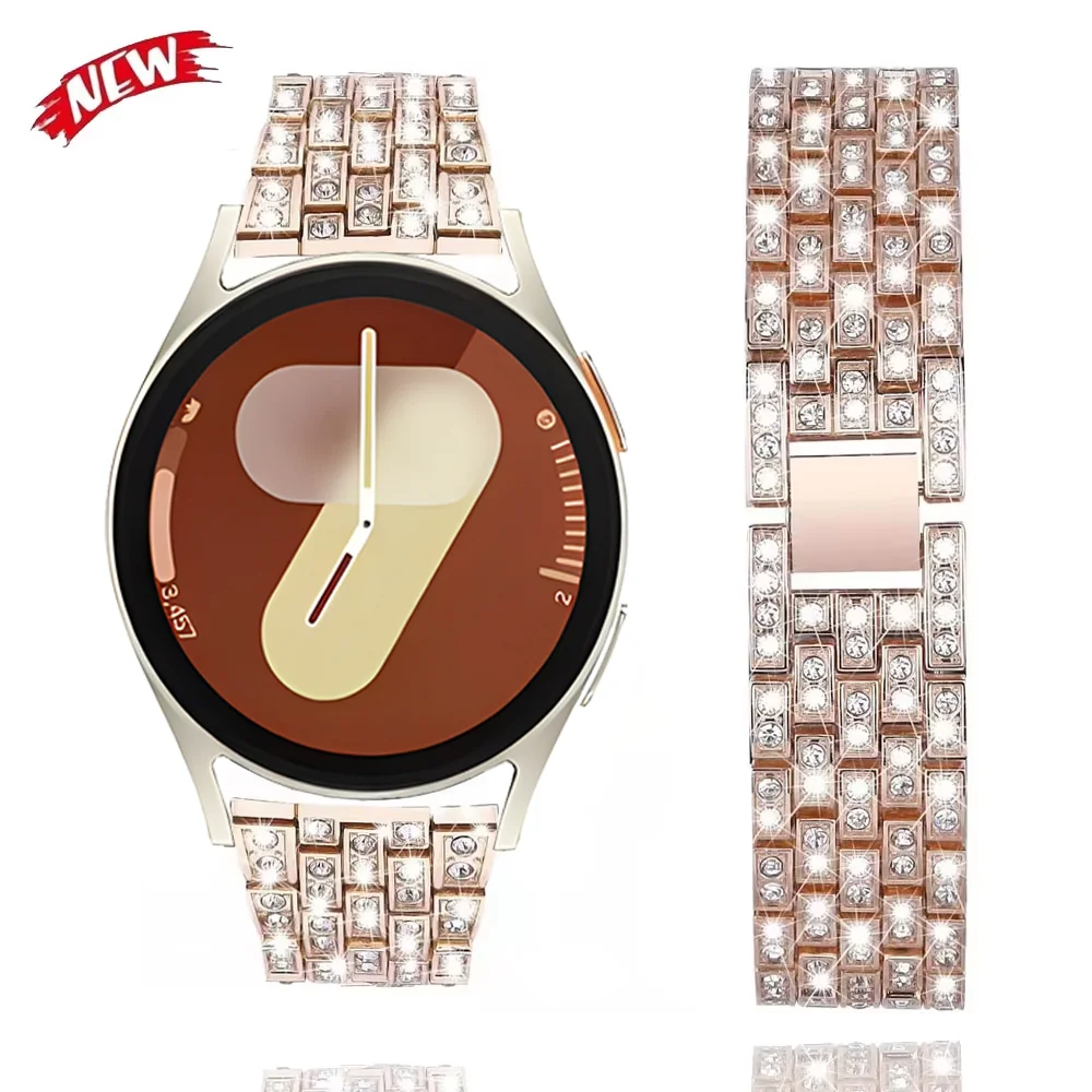 22mm 20mm Metal Diamond Band for Samsung Galaxy Watch 7 6 5 4 40mm 44mm Women bracelet wristband For Huawei Watch 5 GT6-5-4 46mm