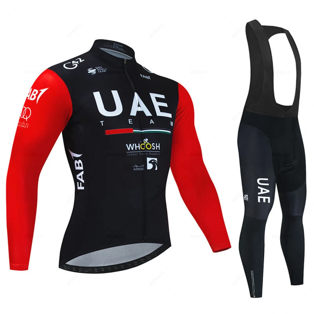 Team Uae Autumn Cycling Jersey Set Long Sleeve Quick Dry Cycling Clothing Bike Uniform MTB Clothes Bicycle Wear Ropa Ciclismo