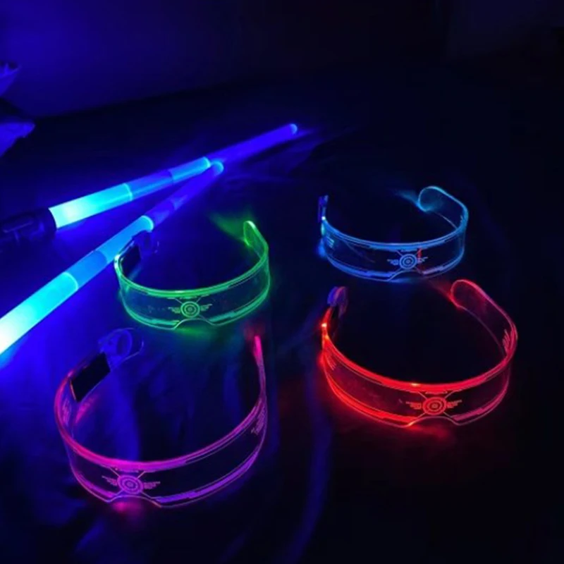 Fashion Luminous Decorative Glasses Neon Party Decoration LED Sunglasses For Nightclub DJ Dance Music Festival Rave