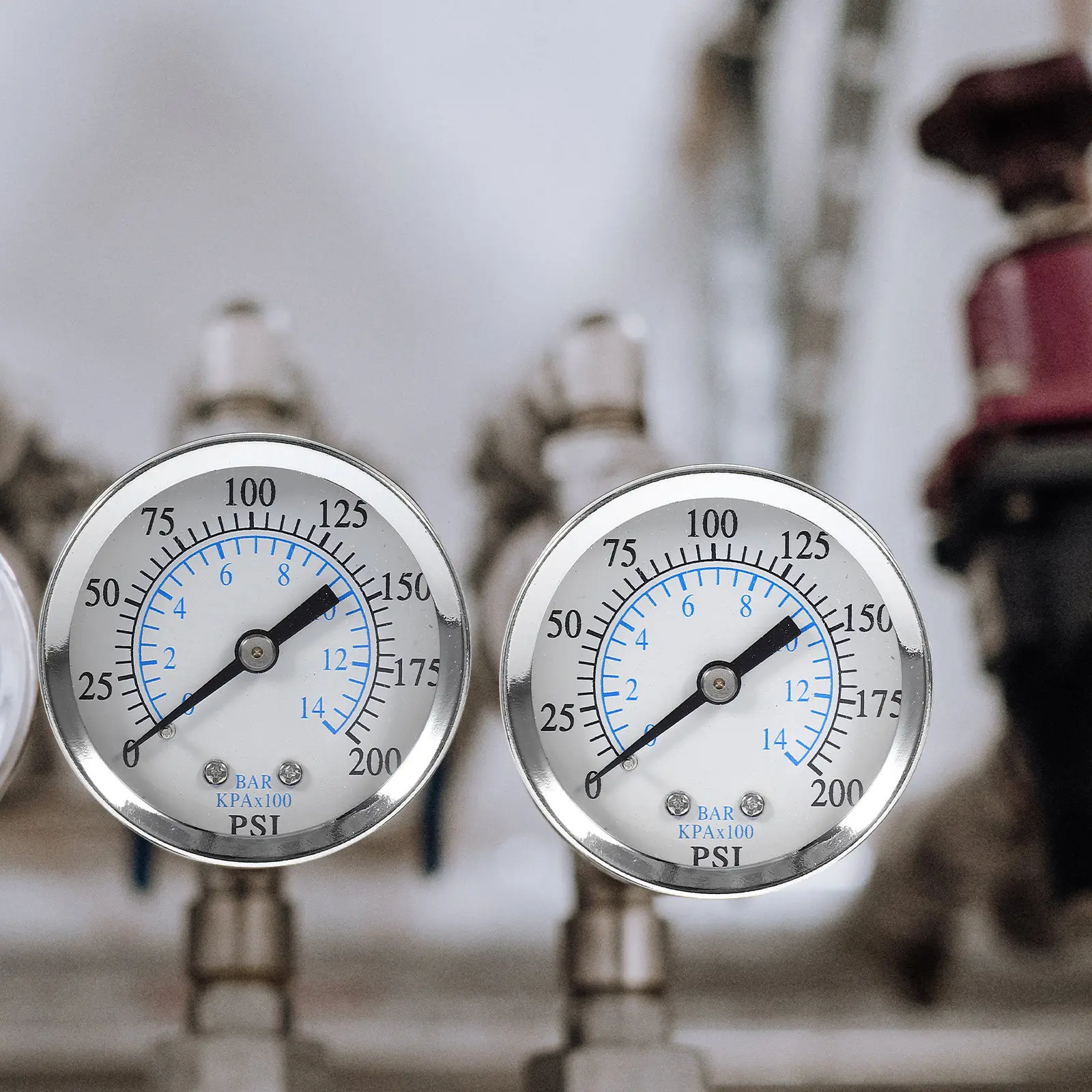 0-200 Psi 0-14 Bar Mini Pressure Gauge with 50Mm Dial Double Scale Bar Psi Measurement Compressed Air Npt Pressure Gauge