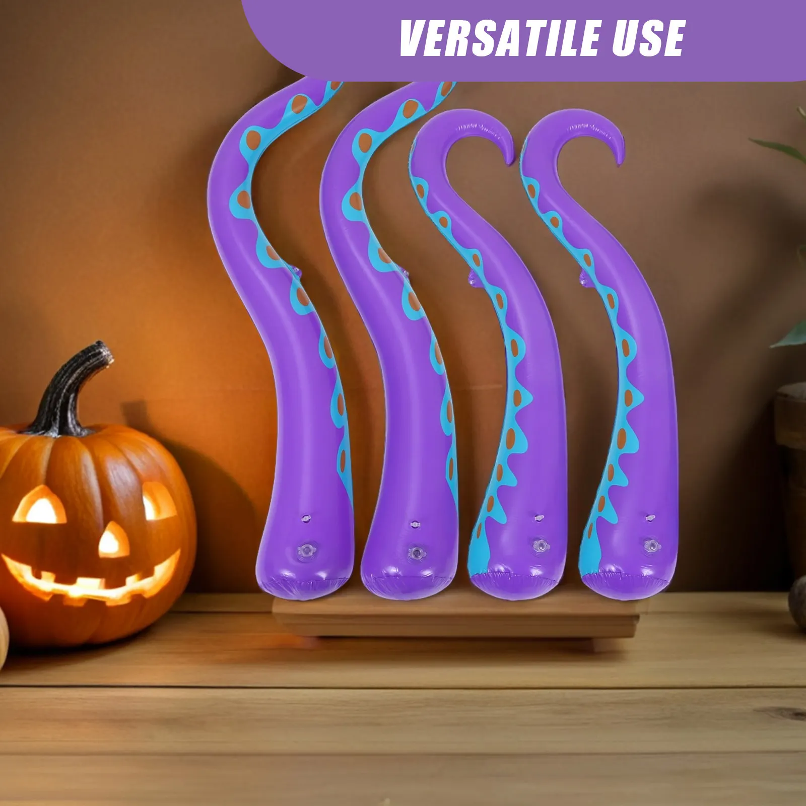 4Pcs Inflatable Octopus Tentacles Halloween Inflatable Octopus Tentacles Giant Blow Up Window Decorations Easy Install Party