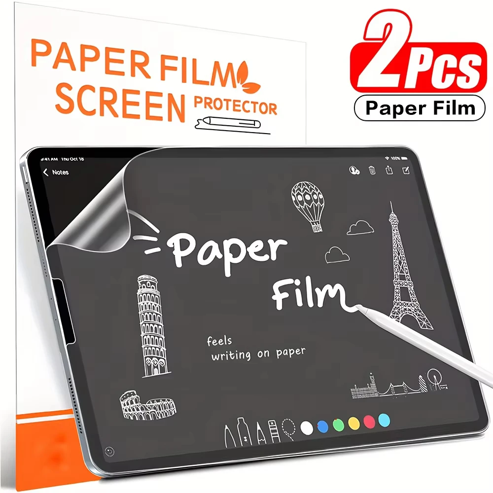2 Stück papierähnlicher, mattierter Displayschutz für iPad Air Pro 13 11 M3 M2, blendfreie Zeichenfolie, kompatibel mit Apple Pencil