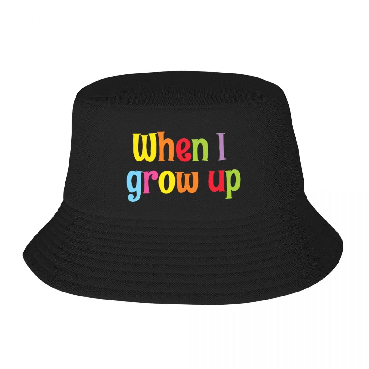 

When I Grow Up Bucket Hat Sun Hat For Children black Designer Hat Men's Baseball Cap Women's