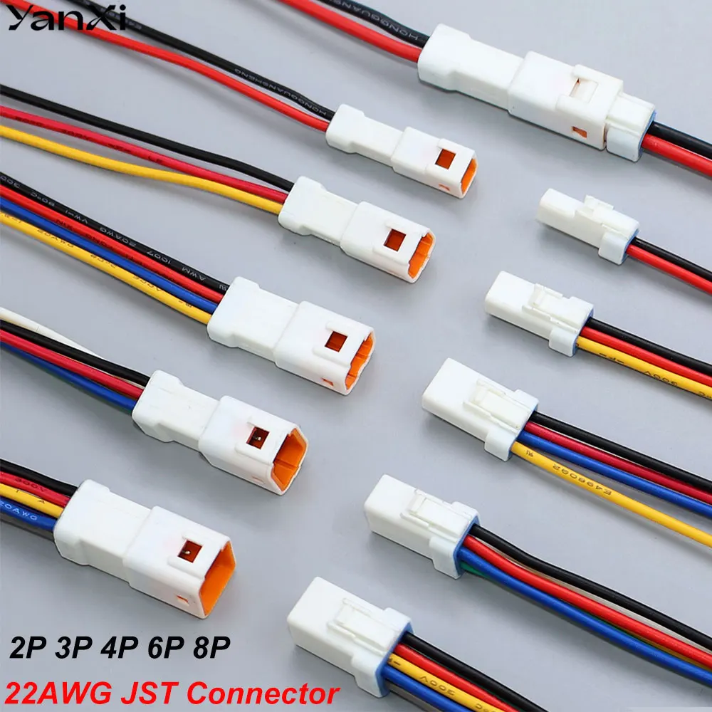 2P 3P 4P 6P 8P 22AWG Wasserdichter Kabelstecker Stecker Buchse mit 20cm Kabel JST JWPF Elektronischer Steckverbinder