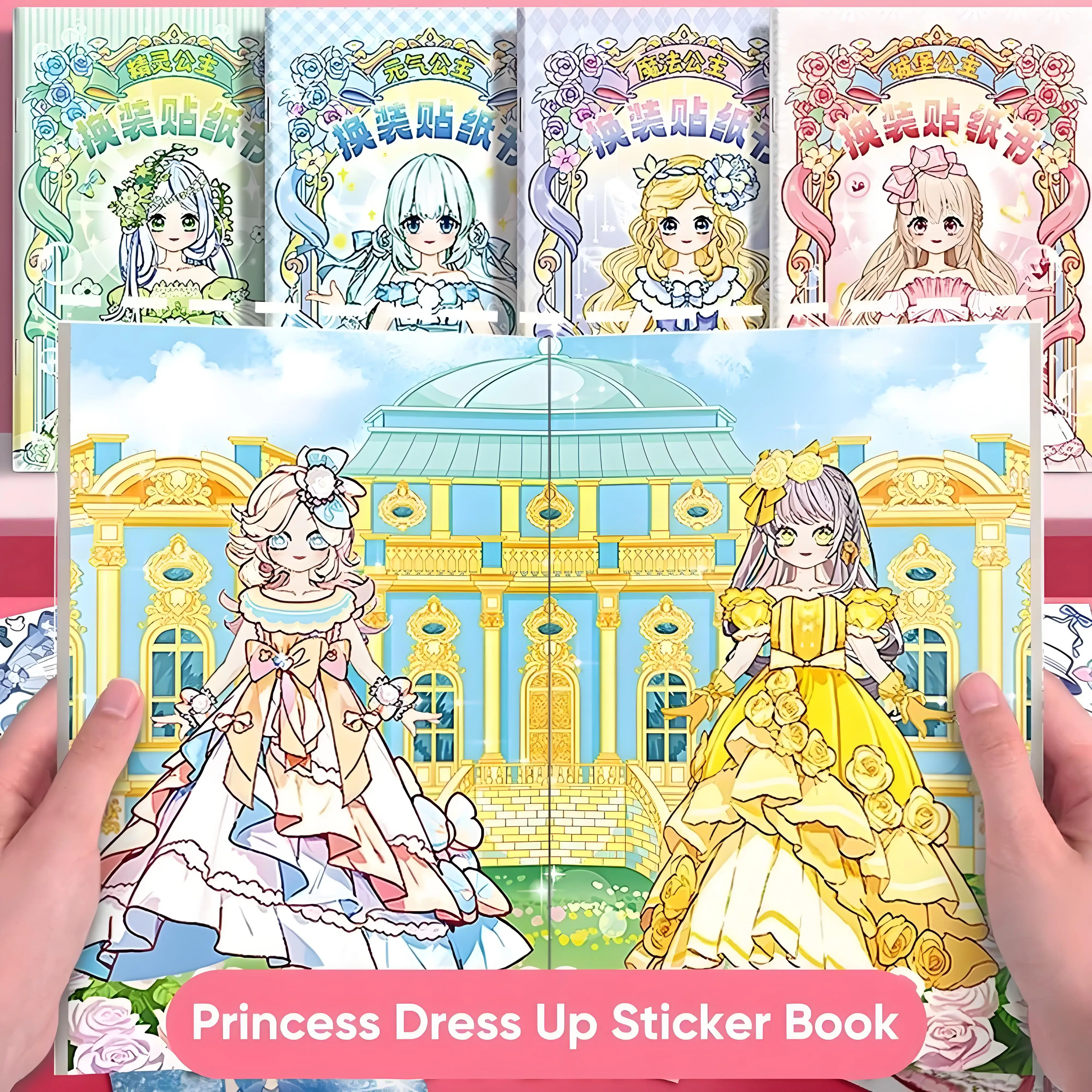 Princess Dress Up Sticker Book Safe Non Toxic Reusable Educational Scrapbooking Stickers
