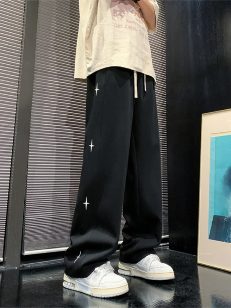 

Мужские спортивные брюки в американском стиле High Street Vibe, весенне-осенние, тонкие, свободные, прямые, повседневные, длинные, дышащие, удобные, быстросохнущие.