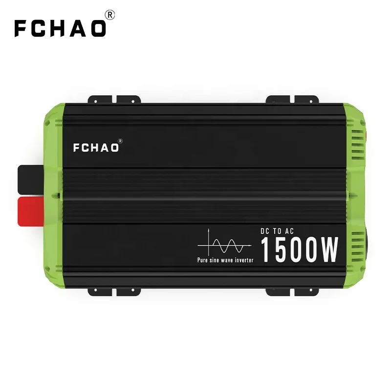 FCHAO 1.5KW Portable Car Power Inverter For Home Camping Invertor DC 12V 24V To AC 220V 230V 240V Solar Panels Remote Control