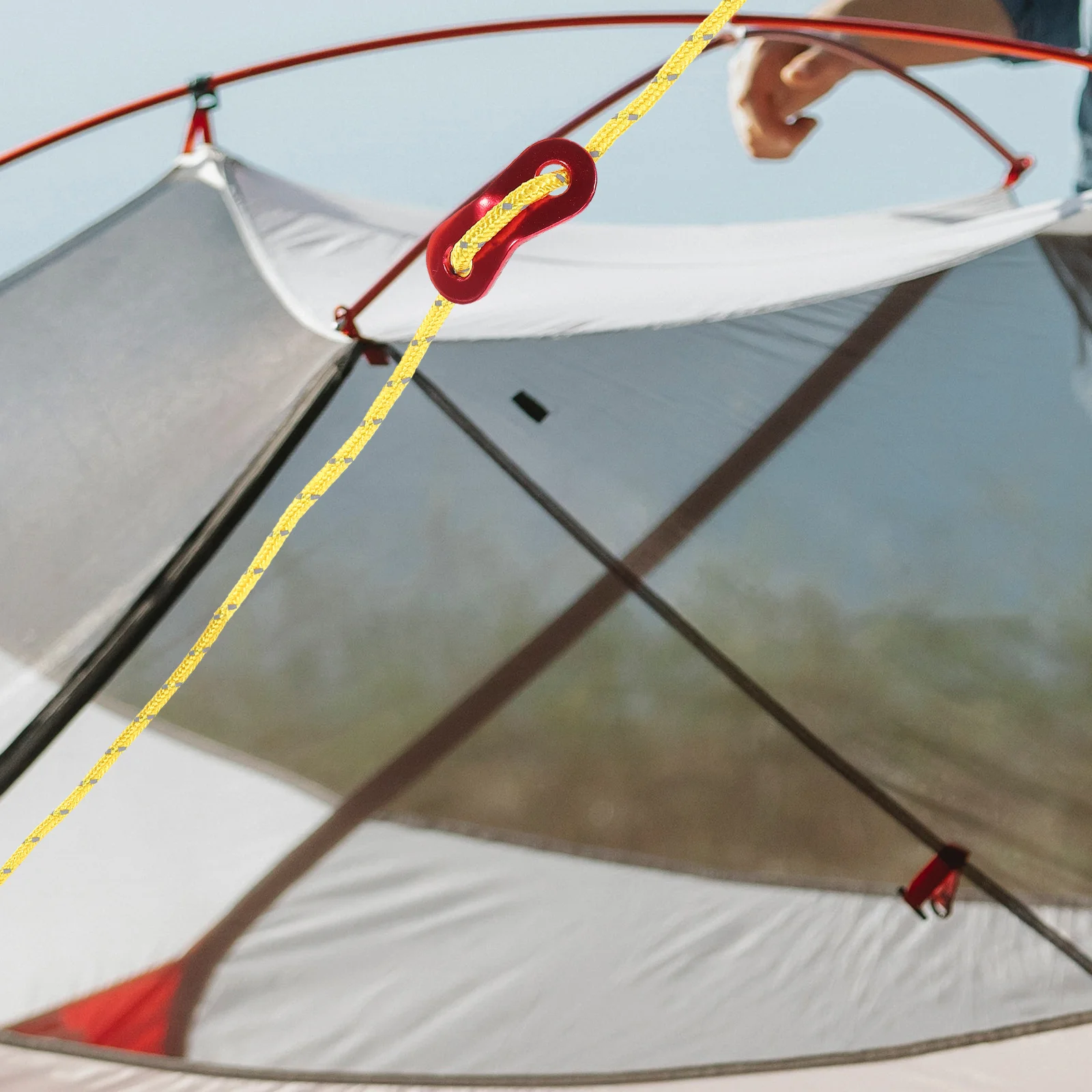 

4Sets Camping Tent Cords Reflective Canopy Ropes Windproof Tent Fixing Ropes Buckle Outdoor Clothes Hanging Rope