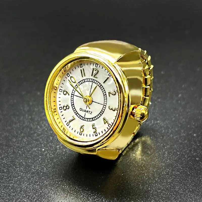 Finger Watches Selling Round Golden Silvery Quartz Men's And Women's Simple Ring Watches image 5