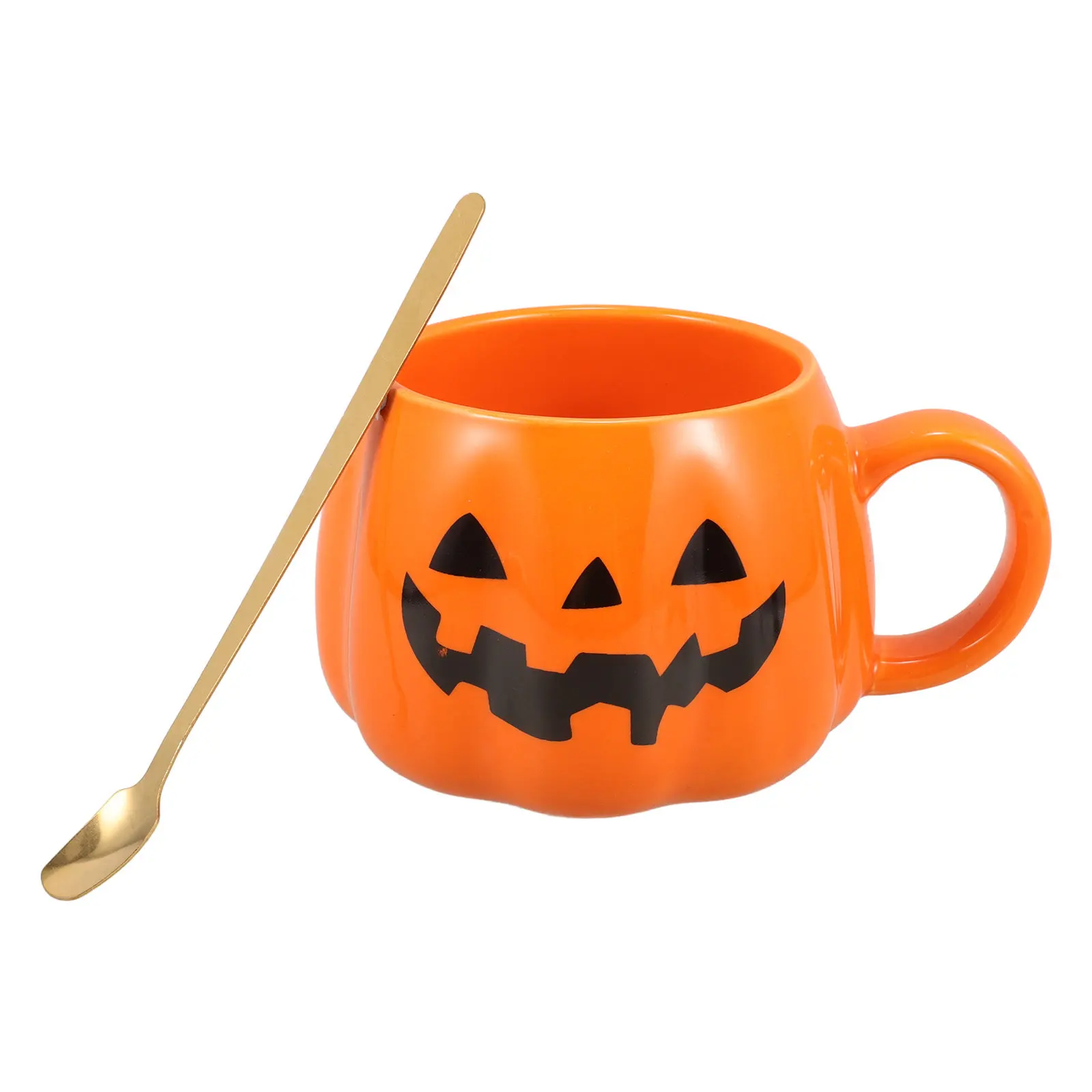 

Набор из 1 керамической кружки в форме тыквы с призрачным лицом, кофейная кружка, подарок на Хэллоуин, подходит для офиса, дома, для кофе, чая, молока