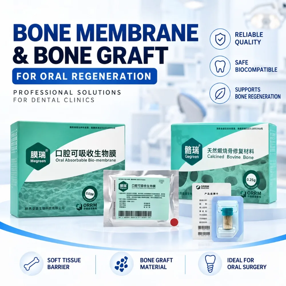 Dental Calcined Bovine Bone Graft Powder & Absorbable Bio-membrane Kit Oral Implant Bone Defect Repair GBR Surgical Material