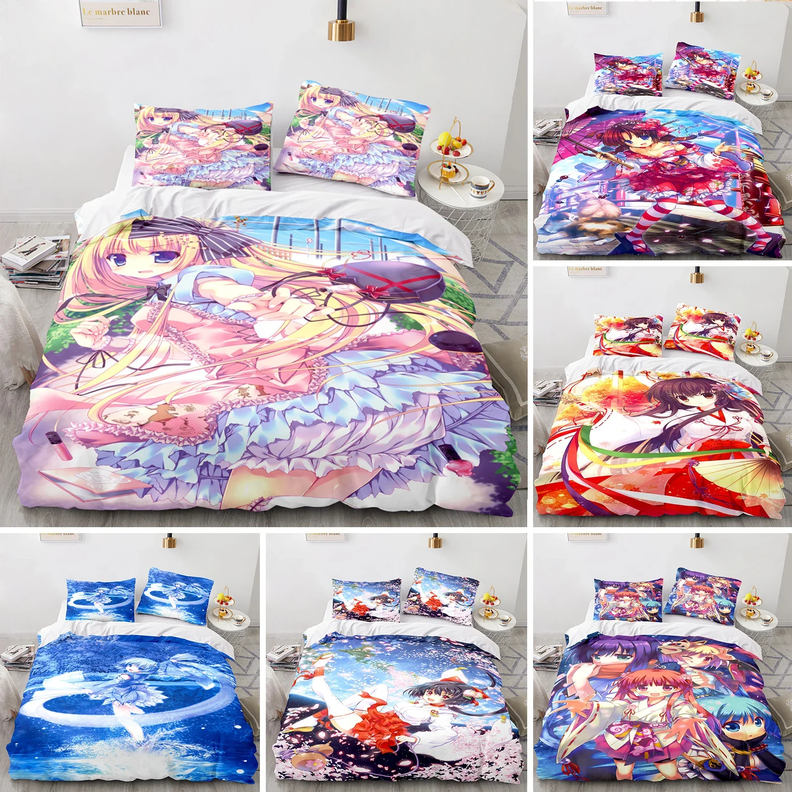 

3D Printed Kawaii Girl Bedding Set Anime Sexy Girl Duvet Cover Double Twin Full Queen King Adult Kids Bedclothes Quilt Cover