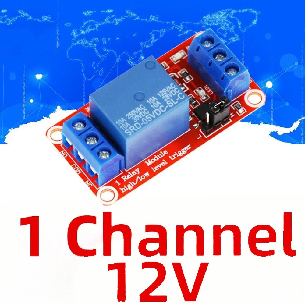1-Channel Relay Module with Selectable 5V 12V 24V Input and Optocoupler Isolation for Multi Platform Compatibility
