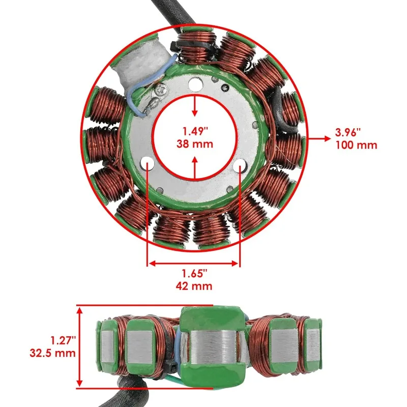 Caltric Stator and Regulator Rectifier with Gasket Compatible With  Big Red 250 Atc250Es 1985-1987 Mitsuba 13 Pols
