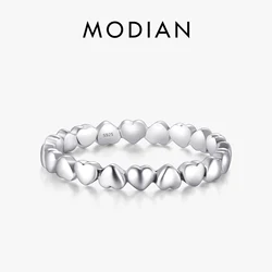 Anillo de plata de ley 100% con forma de corazón, joyería de amor eterno, regalo de San Valentín, 925