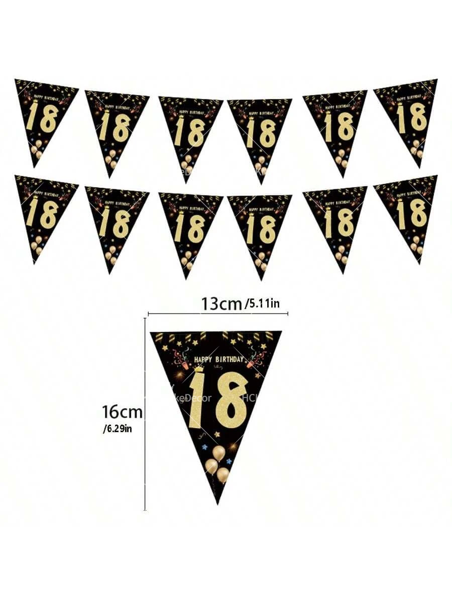 1 Set Happy Birthday Wimpelkette 30./40./50./60./70./80. Geburtstag Partydekoration Dreieckige Flaggen-Girlande für Meilenstein-Geburtstagsfeier – Detail 6