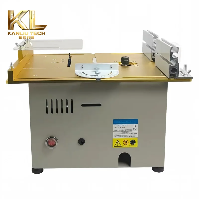 T7 Mini Table Saw Woodworking Cutting Machine 0-180° Angle Fence Blade Lift 7 Speed Inverted Wood Router DC12-24V view 2