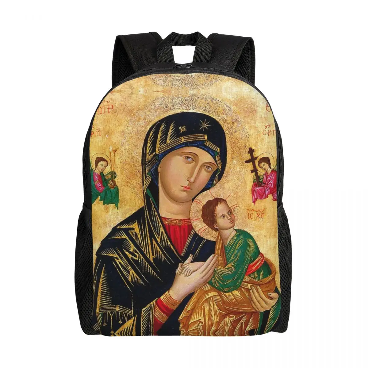 Custom Our Lady Of Perpetual Help Backpacks for Men Women College School Roman Catholic Virgin Mary Bag Printing Bookbags