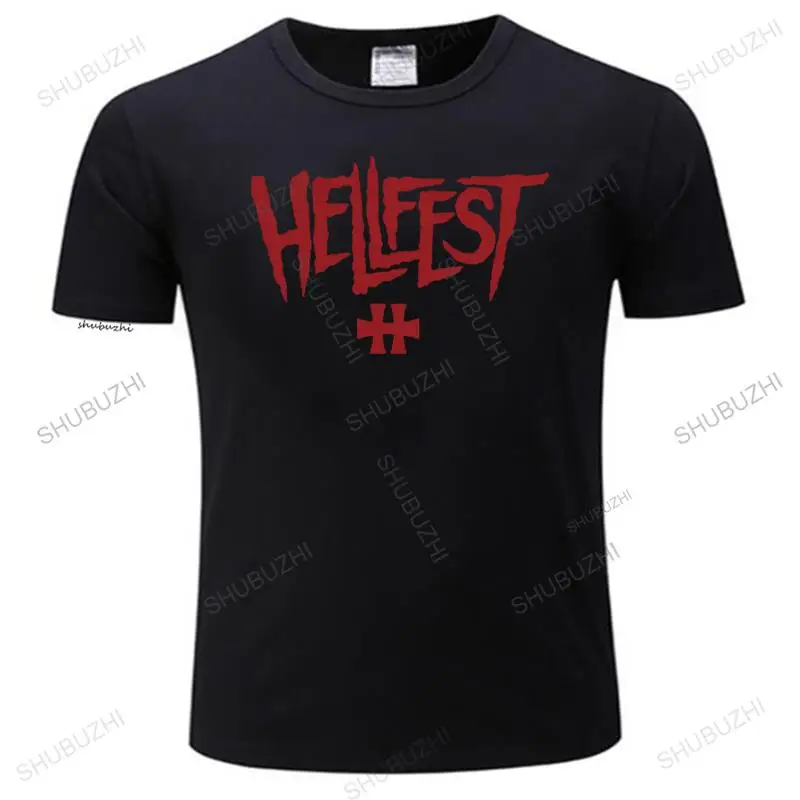 new fashion t shirt men Hellfest Heavy Metal Music Festival Logo Cotton Brand summer T-shirt Men vintage Teeshirt for boys