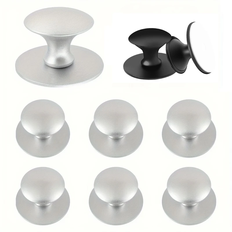 6pcs Adhesive Drawer Knobs Stainless Steel Self Stick Drawer Pulls No Drilling Adhesive Cabinet Handles Decorative Hardware Knob