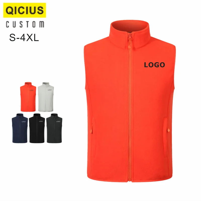 

Custom Logo Text Print Embroidery Casual Winter Warm Thicken Vest Men And Women Sleeveless Vest Jacket Coat Company Group Tops