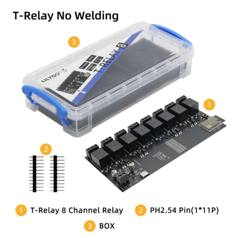 T-Relay 5V 8 Channel Relay Module LILYGO ESP32 Wireless Development Board WIFI Bluetooth With Optocoupler Isolation For Arduino