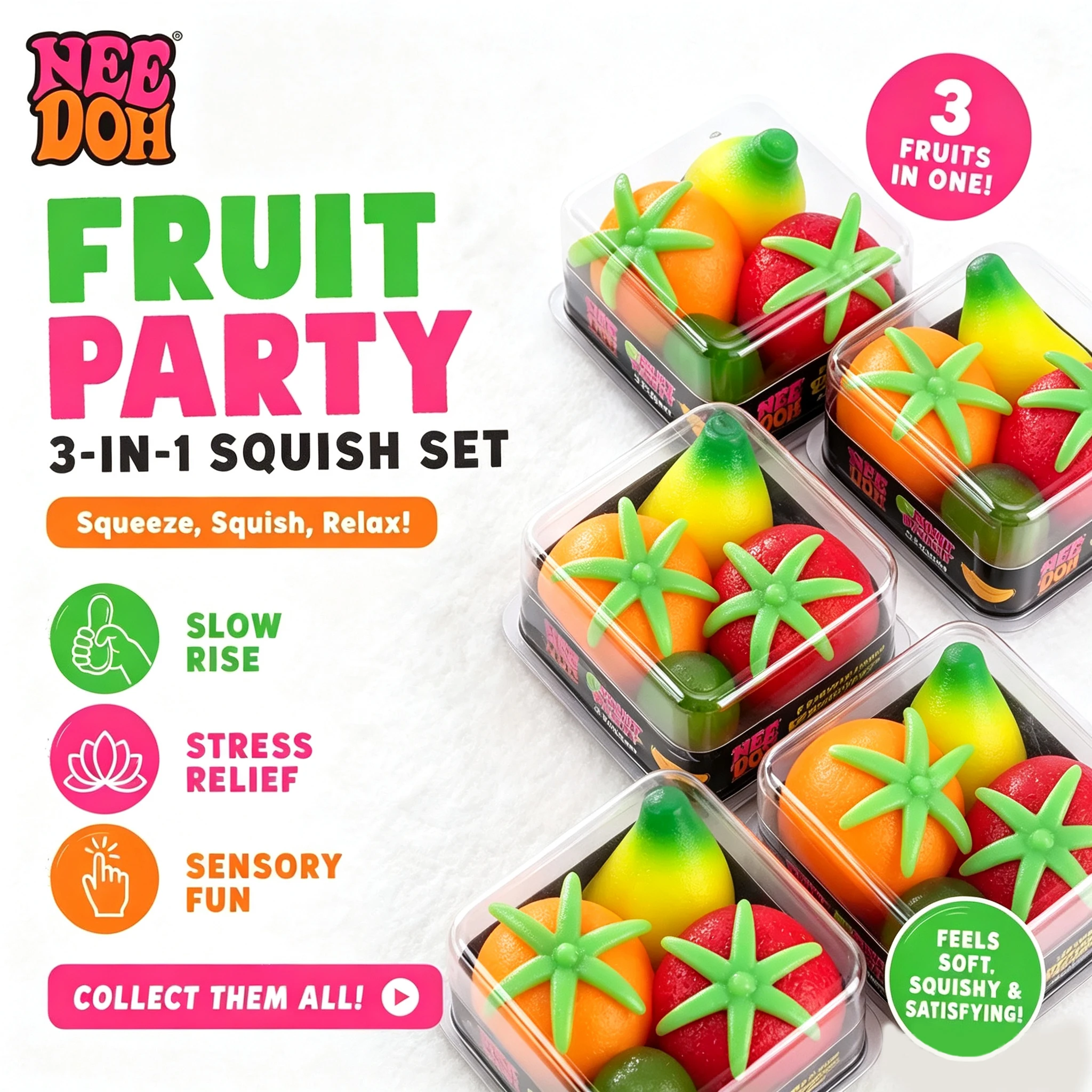 2026 NeeDoh Squish Gadget Simulated Strawberry Banana Stress Calming TPR adult toys ﻿Adult toys, adult gifts