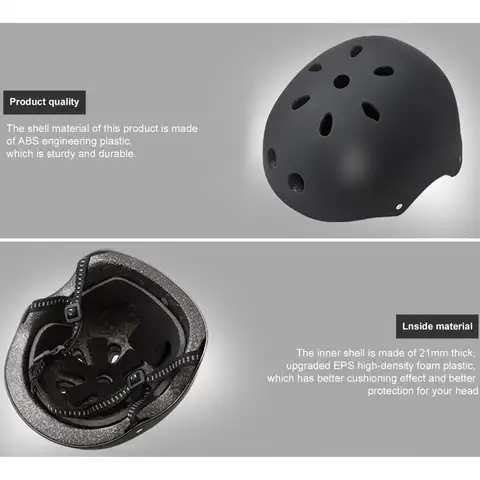 49-61cm Skateboard Helmet Lightweight Adjustable Impact Resistance Ventilation Helmet For Cycling Skateboarding Roller Skating