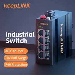 Switch Ethernet Megabit industriale a 8 porte KeepLiNK