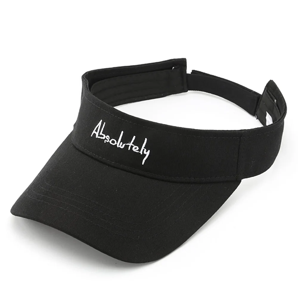 Sun Visor Cap for Men Ladies Beach Pool Head Sun Visors with Text Black Pink White Embroidery Blank Plain Design