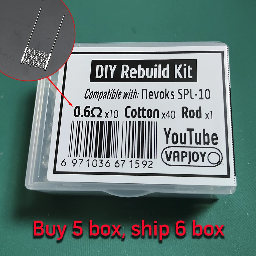 VAPJOY DIY Tool Rebuild Kit Mesh Coil 0.6ohm for FAVOSTIX Nevoks SPL NORD4 Repair Tool Kit