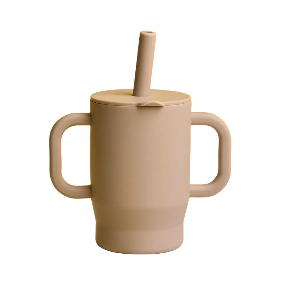 

Baby Tableware Food Grade Silicone Baby Sippy Cups Heat-resistant Unbreakable Feeding Cup 180ml BPA Free Baby Straw Cup Milk