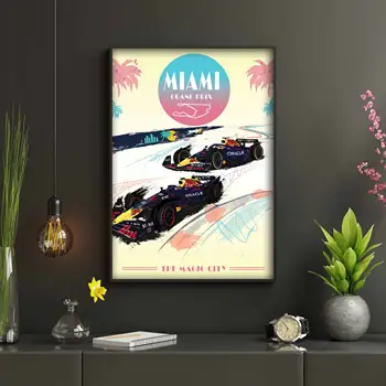 Plakát F1 Formule 1 Grand Prix Závodní plakáty Estetika Monacký okruh Motorsport Plátno Tisk Nástěnné umění Závodní dekorace do pokoje 10 nejlepší prodej okruh v Monaku - №7