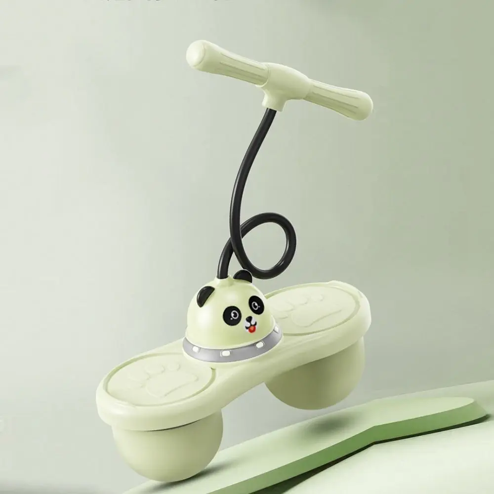 Pelota para saltar de Panda de dibujos animados, pelota doble antideslizante para exteriores, pelota que rebota de alta resistencia con mango, pelota hinchable para niños