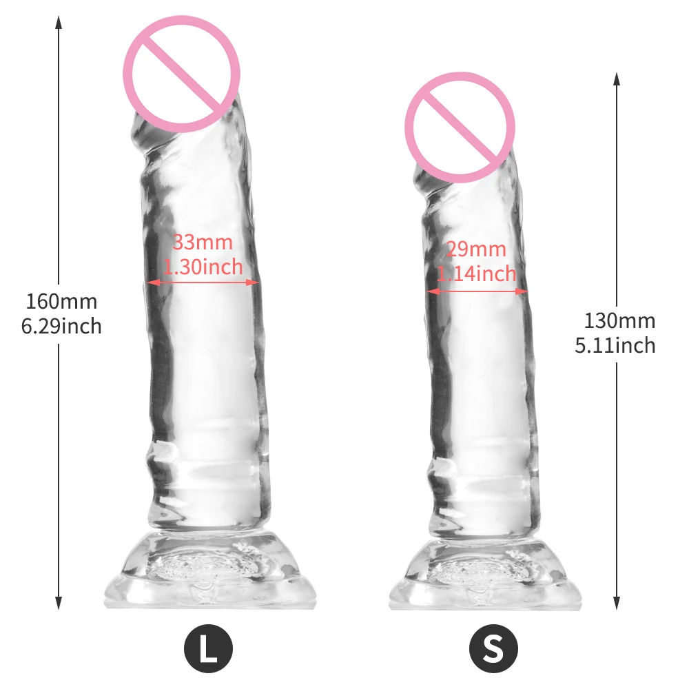 Transparent Jelly Dildo Realistic Penis with Strong Suction Cup Female Masturbator Adult Products Erotic Sex Toys for Couple