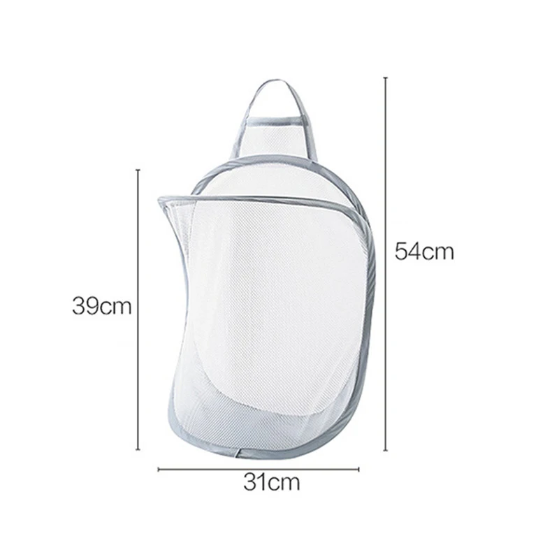 Foldable Hanging Laundry Basket Wall Mounted Net Storage Bag Portable Dirty Clothes Mesh Basket Closet Organizer Laundry Hamper