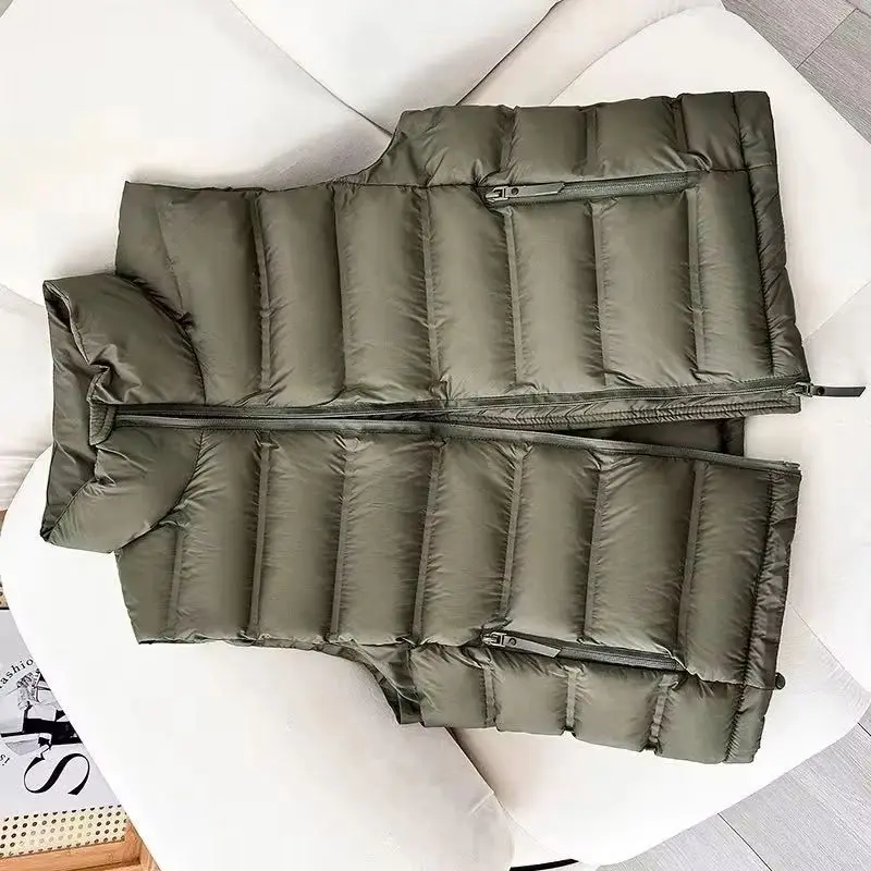 Women Autumn Winter Down Cotton Vest Jacket 2025 New Stand-Up Collar Vest Sleeveless Waistcoat Women Short Cotton Down Vest Coat