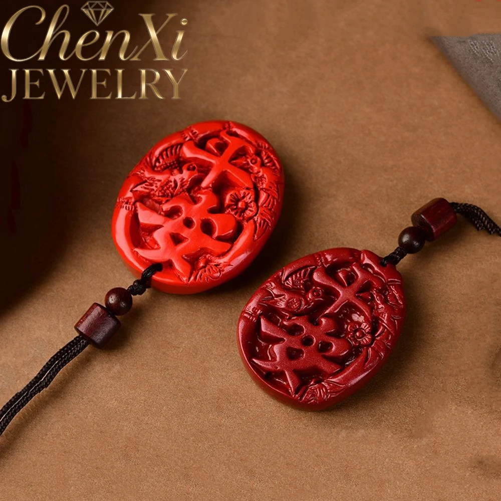 

High-end Cinnabar Magpie Good News Lucky Pendant Amulets And Mascots Luxury Fashion Fine Quality Jewelry Exquisite Charms Young