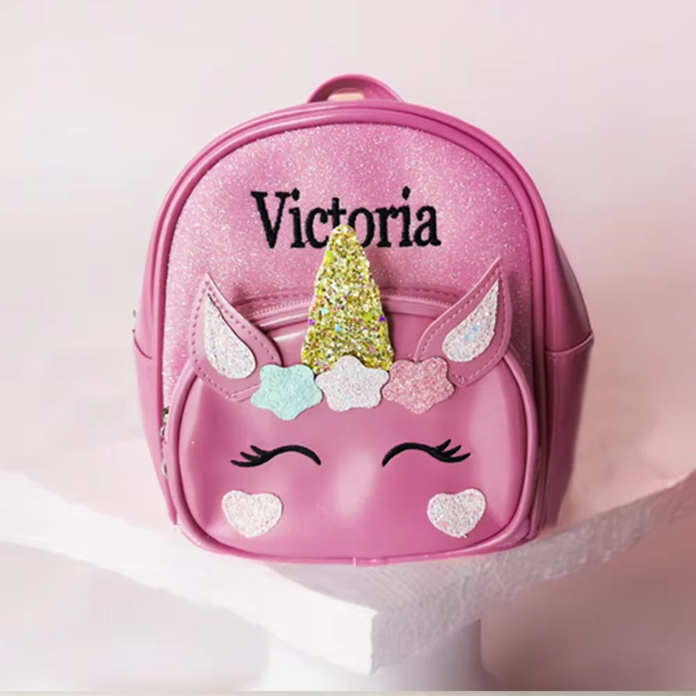 

Cute Kids Custom Embroidered Name Toddler School Bag Kindergarten Children's Outdoor Snack Bags with Personalized Name