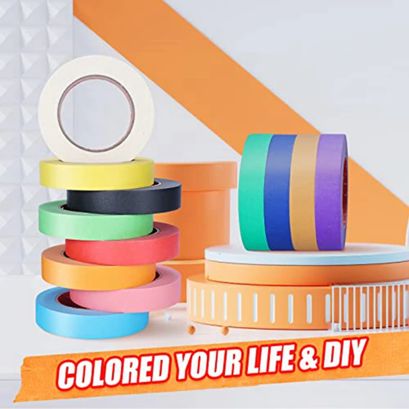 Colored Masking Tape Bulk Colored Tape Rolls Multi Rainbow Color Craft Tape 1, 980 Feet X 1 Inch Of 12 Colors Fit For Kids