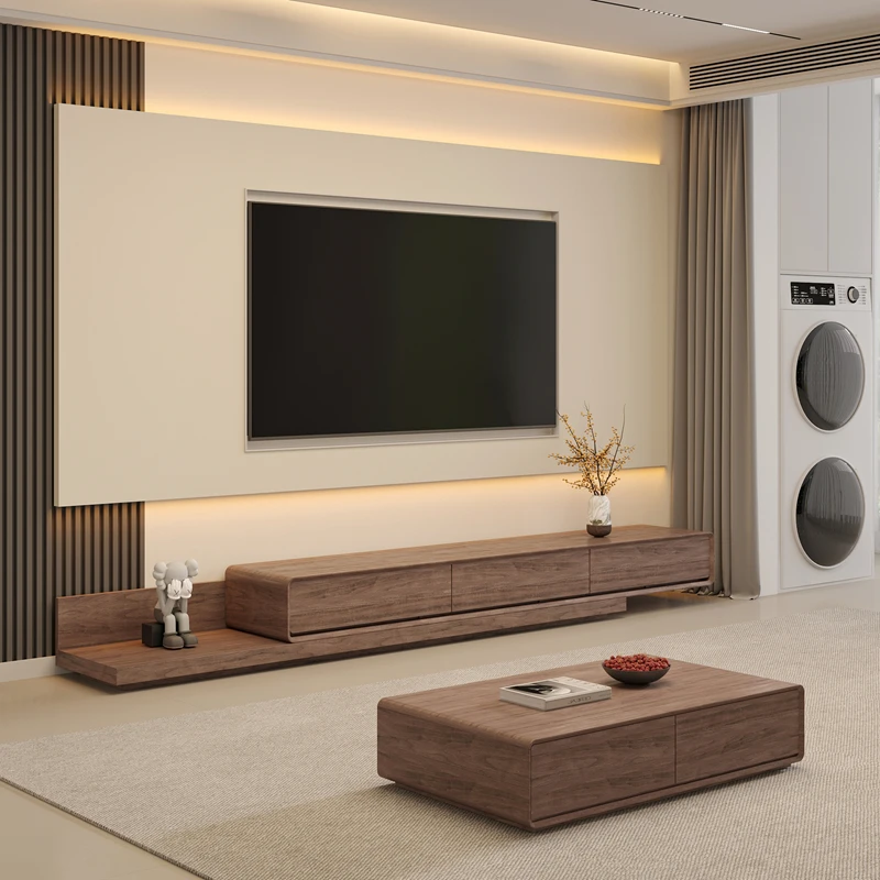

Telescopic TV cabinet Modern simple size apartment Living room TV cabinet Coffee table Fashion