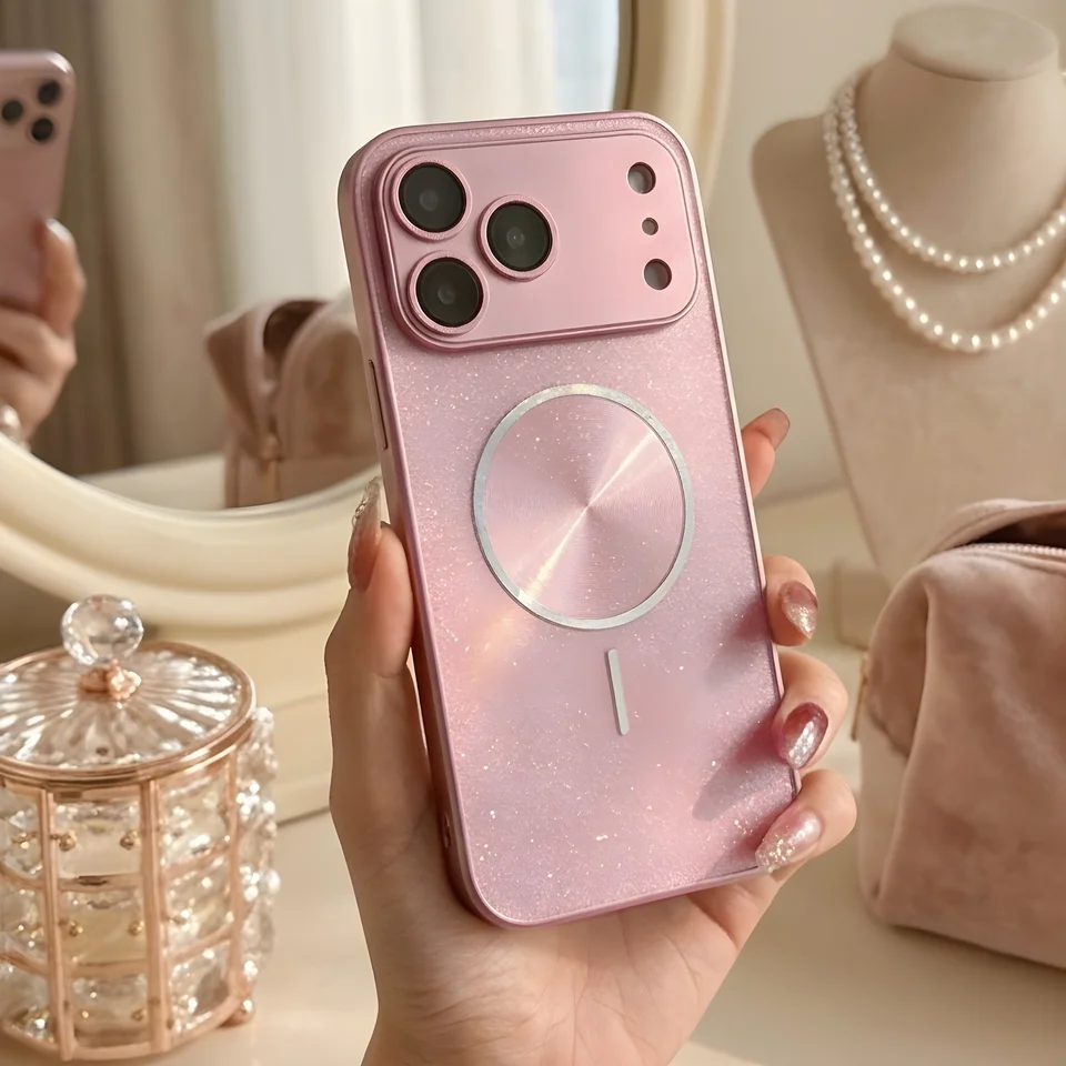 Funda magnética con brillo aurora, a prueba de golpes, para iPhone 17 Pro Max 16 15 14 13 4