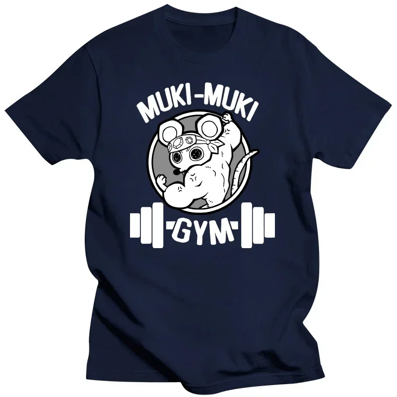 Funny Ninja Mice Muki Muki Gym T Shirt Muscular Mouse Oversized T-shirt Unisex Anime Demon Slayer Uzui Tengen Print T-shirts tee