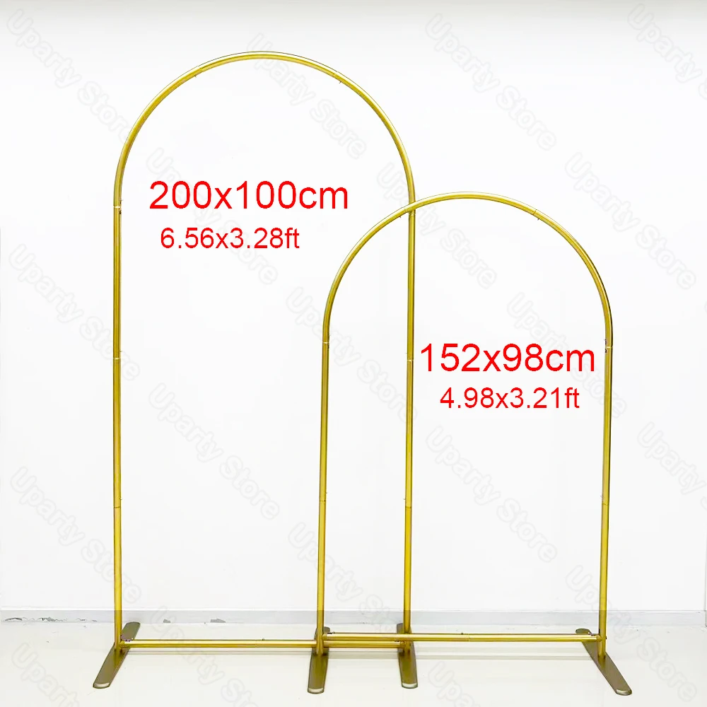 2Pcs Gold Stand Arch Wedding Decoration Aluminum Metal Balloon Arch Stand Flower Frame for Birthday Baby Shower Backdrop Decor