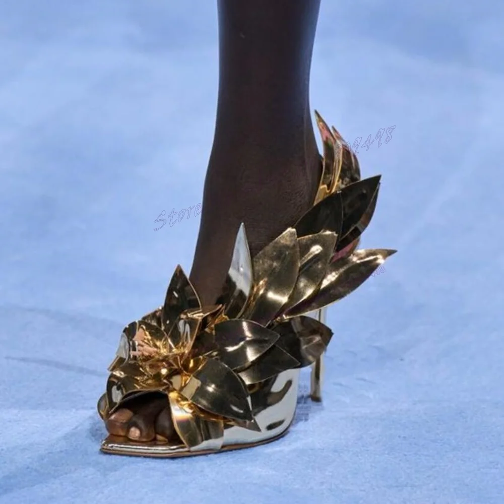 Flower Crystal Slingback Sandals Peep Toe Shoes for Women Stilettos High Heels Sexy Lady Luxury Shoes 2024 Zapatos Para Mujere