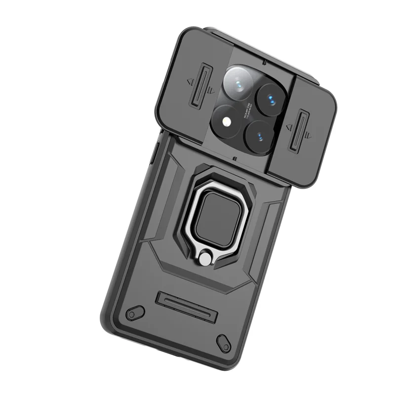 Armor Funda For Xiaomi Redmi Note 14 Pro Plus Note14 5G Case Car Magnetic Ring Protect Cover for Redmy Note 14 Pro+ Lens Capa image 2